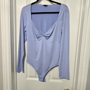 Women's Light Blue Long Sleeve Express Bodysuit